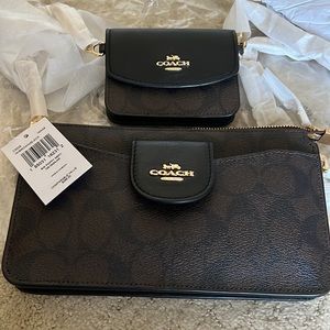 Coach Poppy Crossbody With Card Case In Signature Canvas- - 100% authentic!!!